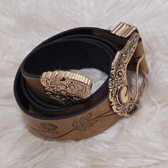 Classical Beige Hip Hop Belt With Metal Buckle And Floral Print🌴 - Picture 8 of 8